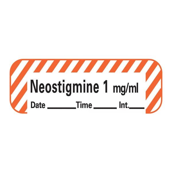 Anesthesia Label DTI Neostigmine 1mg/mL White/Red 1-1/2x1/2" 600/Rl