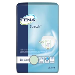 Tena Stretch Incontinence Brief Unisex 33-52" Super White Odor Guard 56/Ca