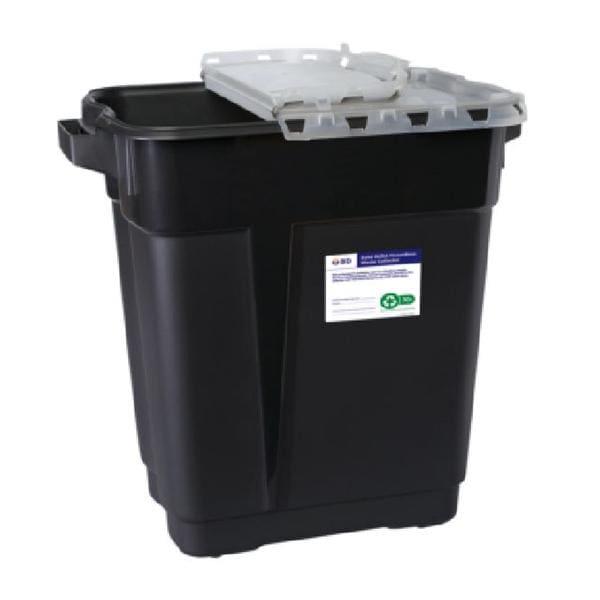 Recykleen RCRA Hazardous Waste Container 9g Blk 18.5x17.75x11.75" Ld Plstc 8/Ca