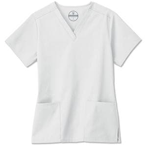 Fundamentals Scrub Shirt Short Sleeves X-Large White Womens Ea