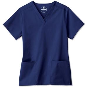 Fundamentals Scrub Shirt Short Sleeves 2X Large Navy Womens Ea