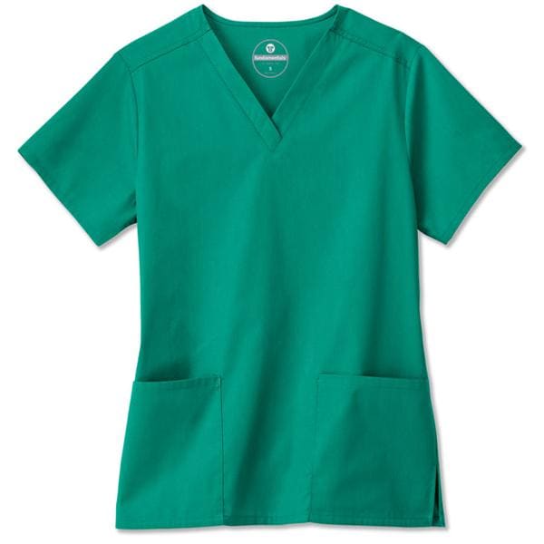 Fundamentals Scrub Shirt Short Sleeves X-Small Hunter Green Womens Ea