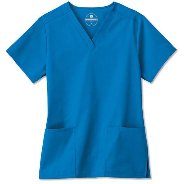 Fundamentals Scrub Shirt Short Sleeves X-Large Royal Blue Womens Ea