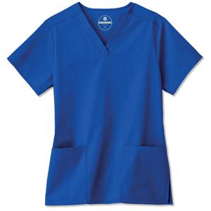 Fundamentals Scrub Shirt Short Sleeves Large Galaxy Blue Womens Ea