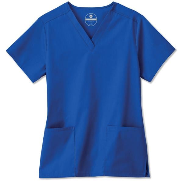 Fundamentals Scrub Shirt Short Sleeves Large Galaxy Blue Womens Ea