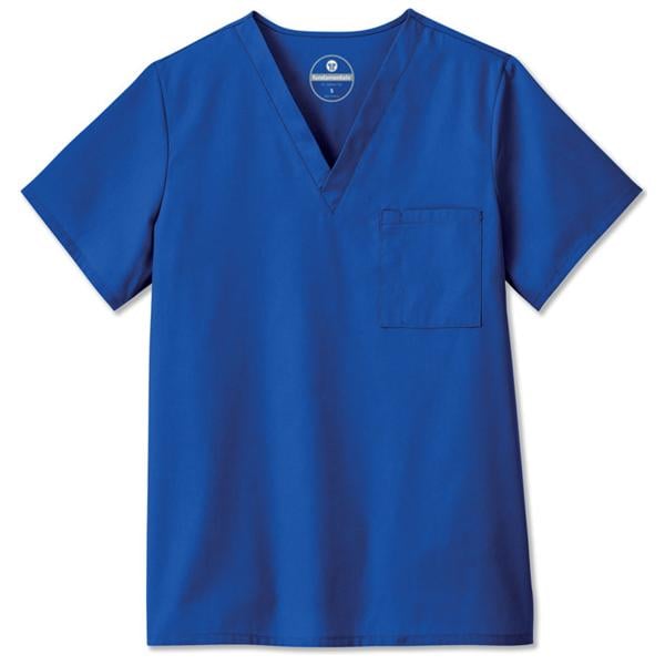 Fundamentals Scrub Shirt V-Neck Short Sleeves Medium Galaxy Blue Unisex Ea
