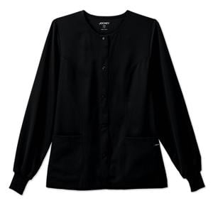 Jockey Warm-Up Jacket 2 Pockets Long Sleeves / Knit Cuff Small Black Womens Ea