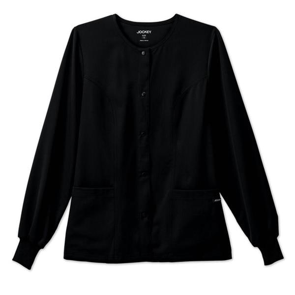 Jockey Warm-Up Jacket 2 Pockets Long Sleeves / Knit Cuff Small Black Womens Ea