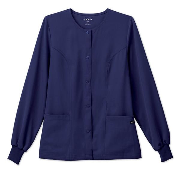 Jockey Warm-Up Jacket 2 Pockets Long Sleeves / Knit Cuff Large New Nvy Womens Ea