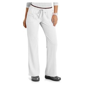 HeartSoul Scrub Pant 95% Polyester / 5% Spandex 4 Pockets Small White Womens Ea