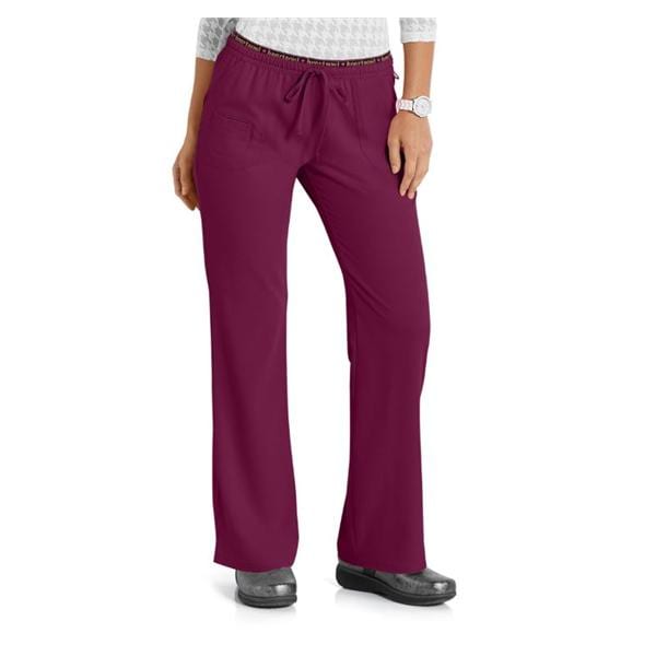 HeartSoul Scrub Pant 4 Pockets X-Small Wine Womens Ea