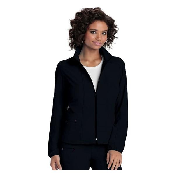 HeartSoul Warm-Up Jacket Long Set-In Sleeves Large Black Womens Ea