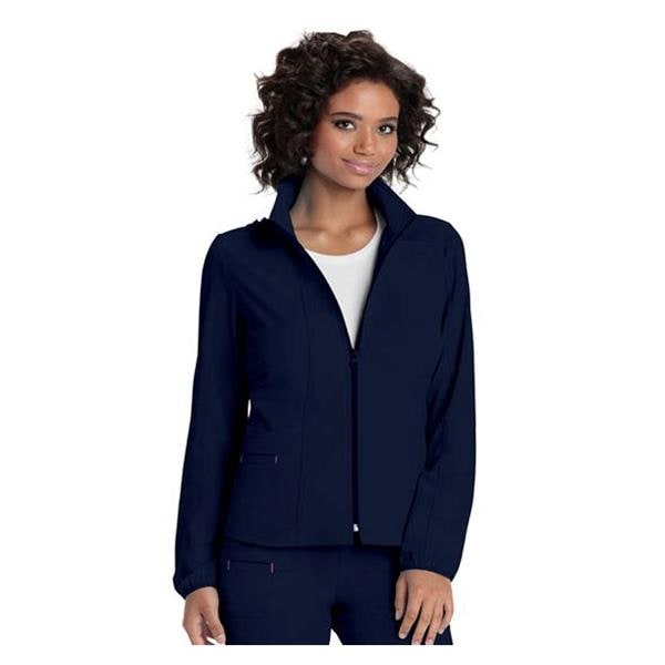 HeartSoul Warm-Up Jacket Long Set-In Sleeves Small Navy Womens Ea