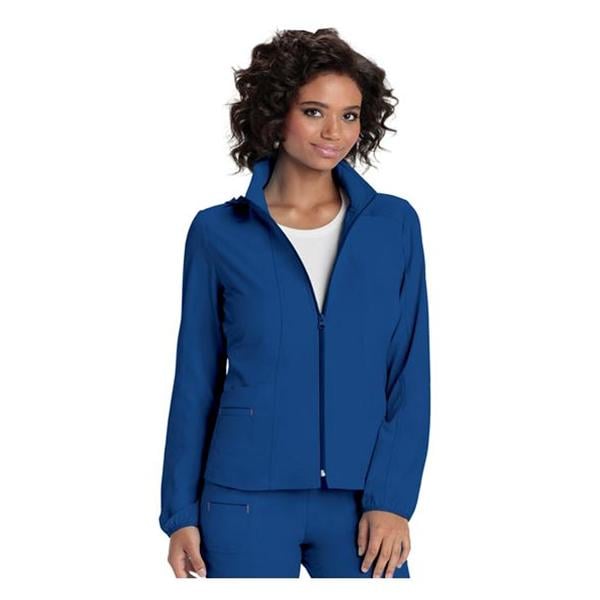 Warm-Up Jacket Multiple Pockets Long Sleeves 3X Large Royal Womens Ea