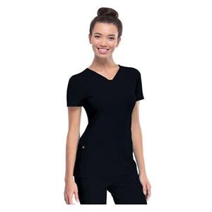 HeartSoul Scrub Shirt V-Neck Short Sleeves Medium Black Ea