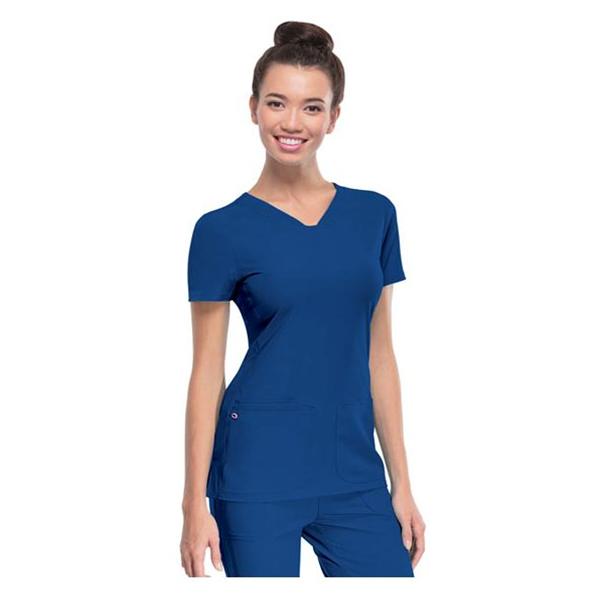 HeartSoul Scrub Shirt V-Neck Large Royal Blue Womens Ea