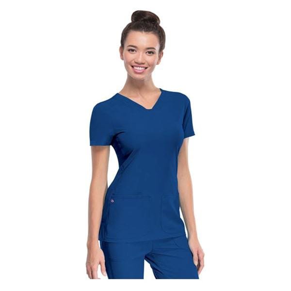HeartSoul Scrub Shirt V-Neck Short Sleeves Small Royal Blue Ea