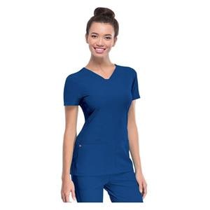 HeartSoul Scrub Shirt V-Neck Short Sleeves X-Small Royal Blue Ea