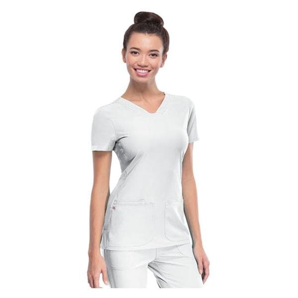 HeartSoul Scrub Shirt V-Neck X-Large White Womens Ea