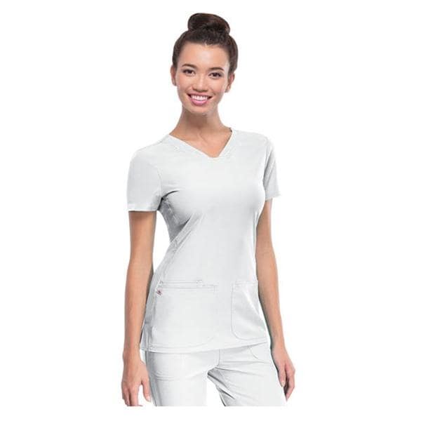 HeartSoul Scrub Shirt V-Neck X-Small White Womens Ea