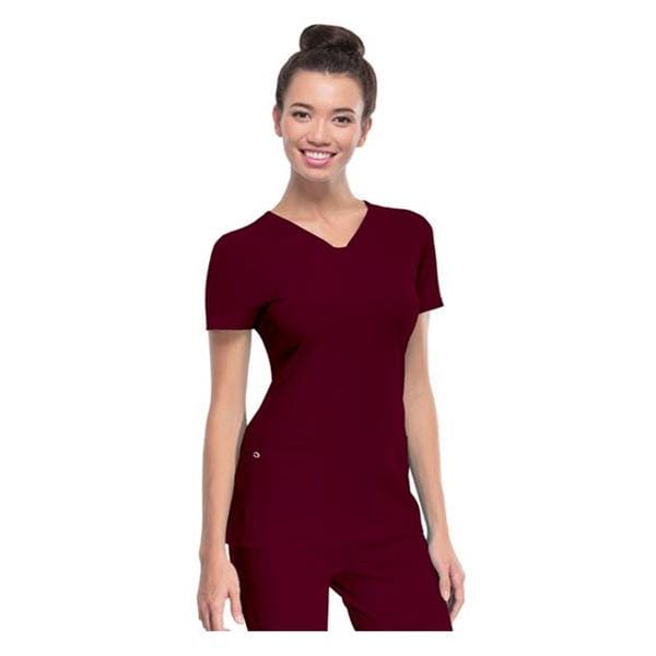 HeartSoul Scrub Shirt V-Neck X-Large Wine Womens Ea