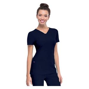 HeartSoul Scrub Shirt V-Neck 2X Small Navy Womens Ea