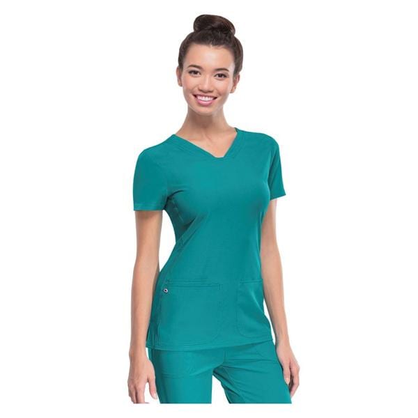 HeartSoul Scrub Shirt V-Neck 2X Small Teal Womens Ea