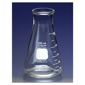 Pyrex Erlenmeyer Flask Borosilicate Glass 125mL Wide Mouth 48/Ca