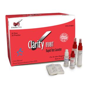 Clarity iFOB: Immunological Fecal Occult Blood Rapid Test Kit CLIA Waived 25/Bx