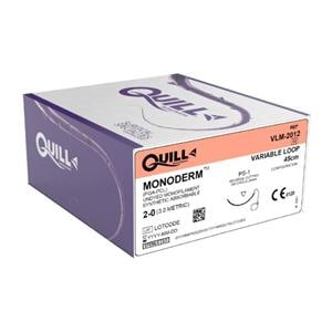 Quill Monoderm Suture 2-0 18" Polyglecaprone Monofilament DE-12/DE-12 Clr 12/Bx