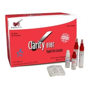 Clarity iFOB: Immunological Fecal Occult Blood Rapid Test Kit CLIA Waived 50/Bx