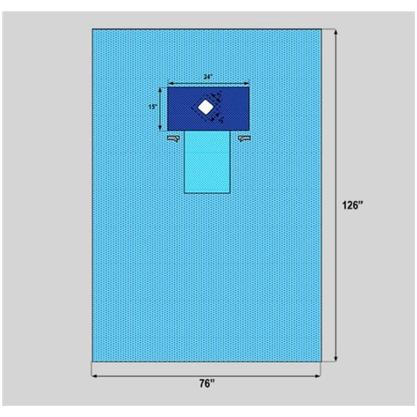 76x126" Sterile Surgical Drape 5x5" Diamond Fenestrated