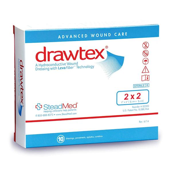 Drawtex LevaFiber Hydroconductive Dressing 2x2" Non-Adherent Absorbent LF