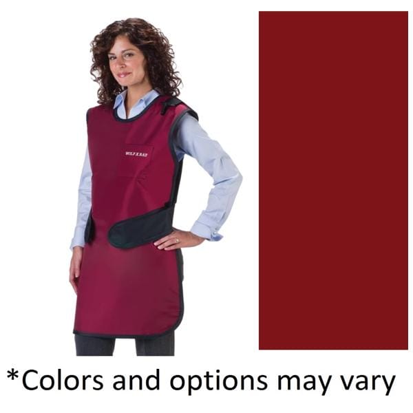 Lead X-Ray Apron X-Large Adult Burgundy Without Collar Ea