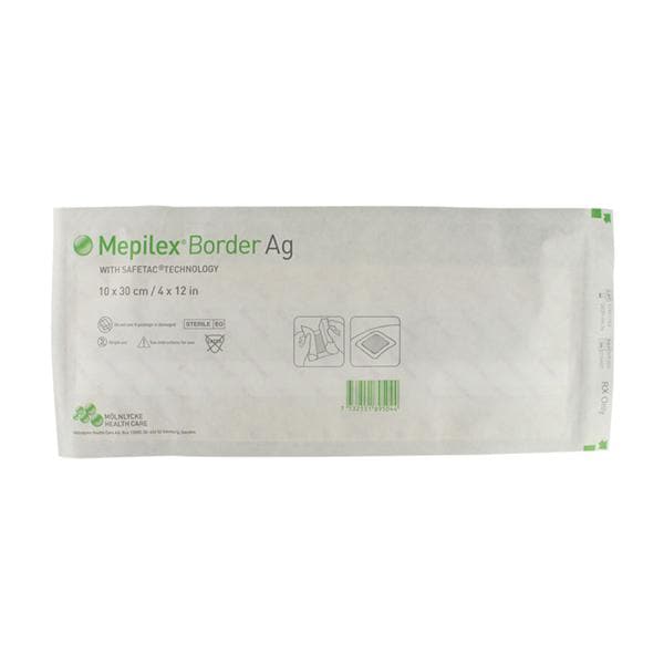 Mepilex Border Ag Foam Post-Op Dressing 4x12" Sterile Adhesive Adherent LF