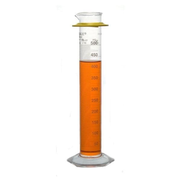 Kimax Graduated Cylinder Borosilicate Glass Clear 375mm 500mL 4/Ca