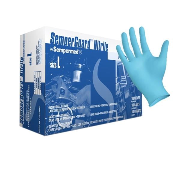 SemperGuard Nitrile Exam Gloves Medium Blue Non-Sterile