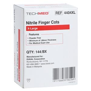 Tech-Med Nitrile Pre-Rolled Finger Cots X-Large White