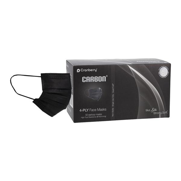 Carbon Surgical Mask ASTM Level 3 Black 50/Bx