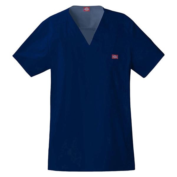 Dickies Scrub Shirt V-Neck Short Sleeves 5X Large Navy Mens Ea