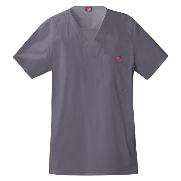 Dickies Scrub Shirt V-Neck Short Sleeves 5X Large Pewter Mens Ea