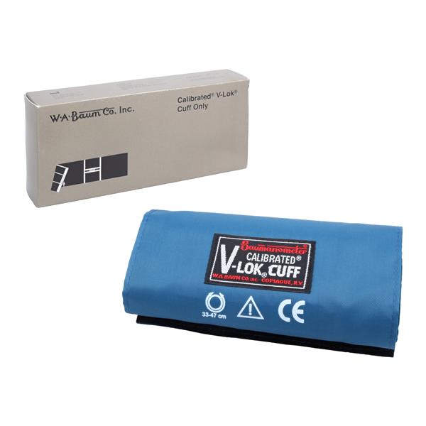 Baumomanometer Calibrated V-Lok Blood Pressure Cuff Blue Latex For Aneroid Ea