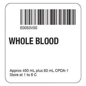 Label Whole Blood CPDA 2x2" 500/Rl