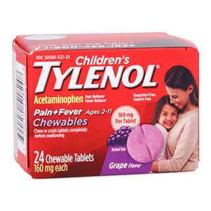 Tylenol Children Chewable Tablets Grape 24/Bt, 48 BT/CA