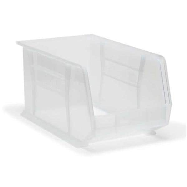 Organizer Bin Semi-Clear Heavy Duty Polymer With Label Slot 11x18x10" Ea