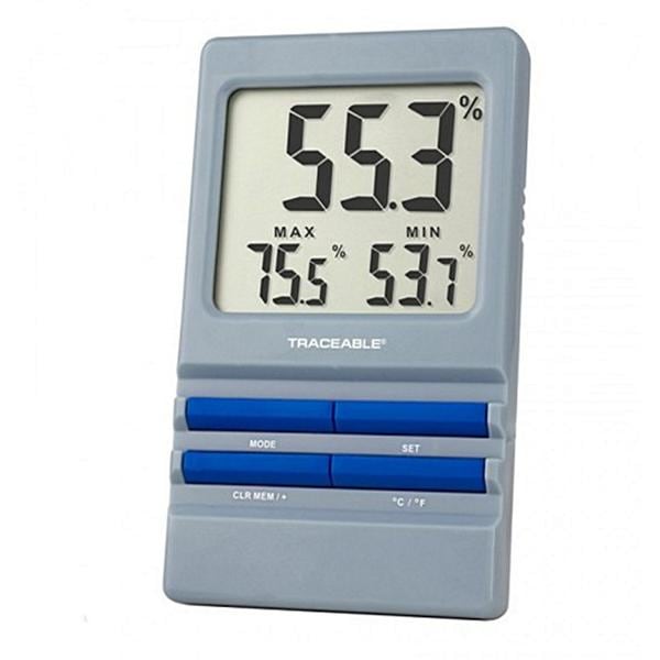 Traceable RH/Temperature Hygrometer ABS Plastic 0 to 60C/5 to 95% Ea