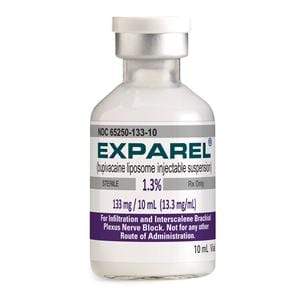 Exparel Injection 1.3% 133mg/vl Preservative Free Vial 10mL 10/Bx