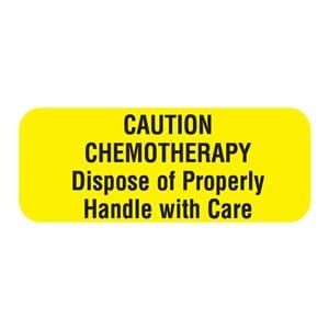 Caution Chemo 1-11/16x5/8" Safety Label 900/Bx