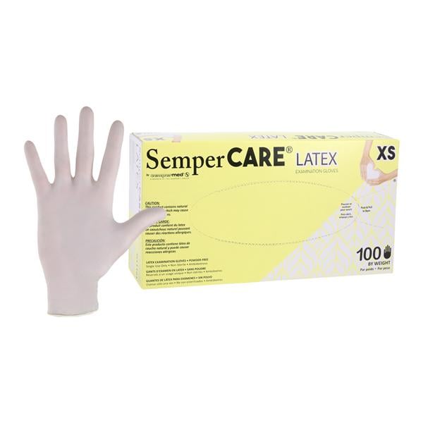 Sempercare Latex Exam Gloves X-Small Cream Non-Sterile