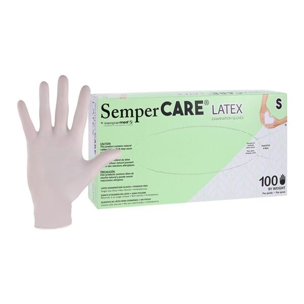 Sempercare Latex Exam Gloves Small Cream Non-Sterile